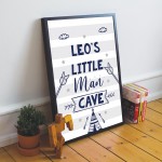 Boys Bedroom Sign Personalised, Man Cave Sign, Boy Nursery Print