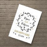 Happy Home Print Personalised New Home 1st Home House Warming