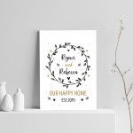 Happy Home Print Personalised New Home 1st Home House Warming