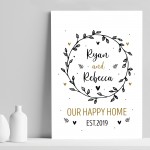 Happy Home Print Personalised New Home 1st Home House Warming