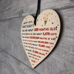 15th Birthday Gift For Daughter Son 15th Birthday Facts Heart