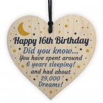 16th Birthday Card For Daughter Son Wood Heart Novelty 16th Gift