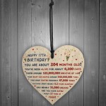 17th Birthday Gift For Daughter Son 17th Birthday Facts Heart