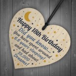 18th Birthday Card For Daughter Son Wood Heart Novelty 18th Gift