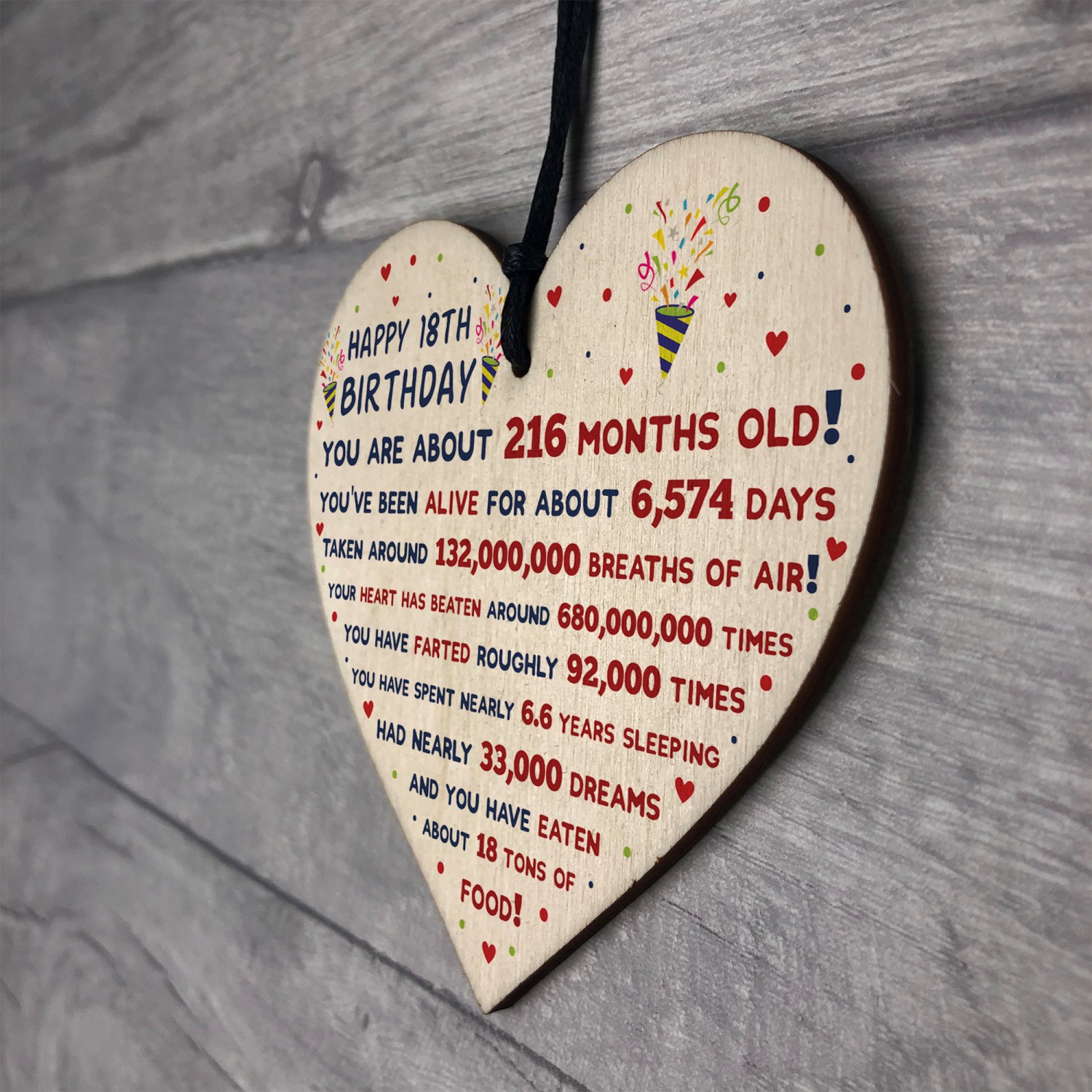 18th Birthday Gift For Daughter Son 18th Birthday Facts Heart