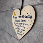 19th Birthday Card For Daughter Son Wood Heart Novelty 19th Gift