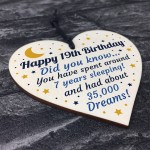 19th Birthday Card For Daughter Son Wood Heart Novelty 19th Gift