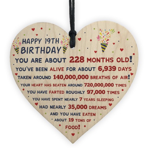 19th Birthday Gift For Daughter Son 19th Birthday Facts Heart