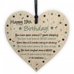Funny 19th Birthday Gift For Daughter Son Wood Heart Card