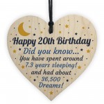 20th Birthday Card For Daughter Son Wood Heart Novelty 20th Gift