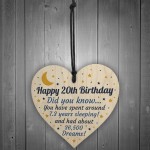 20th Birthday Card For Daughter Son Wood Heart Novelty 20th Gift