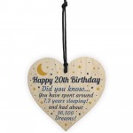 20th Birthday Card For Daughter Son Wood Heart Novelty 20th Gift