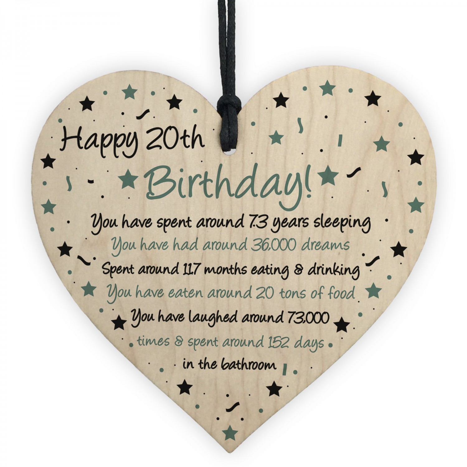 Funny 20th Birthday Gift For Daughter Son Wood Heart Card