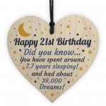 21st Birthday Card For Daughter Son Wood Heart Novelty 21st Gift