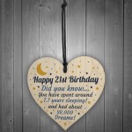 21st Birthday Card For Daughter Son Wood Heart Novelty 21st Gift