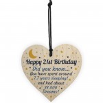 21st Birthday Card For Daughter Son Wood Heart Novelty 21st Gift