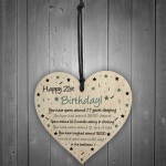 Funny 21st Birthday Gift For Daughter Son Wood Heart Card