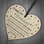 Funny 21st Birthday Gift For Daughter Son Wood Heart Card