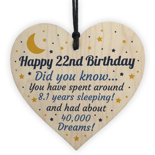 22nd Birthday Card For Daughter Son Wood Heart Novelty 22nd Gift