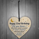 22nd Birthday Card For Daughter Son Wood Heart Novelty 22nd Gift