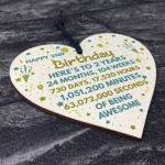 2nd Birthday Gift For Daughter Son 2nd Birthday Card Wood Heart