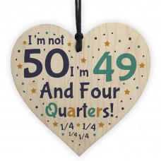 Handmade Wooden Heart 50th Brithday Novelty Gift For Friend 