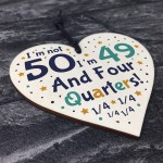 Handmade Wooden Heart 50th Brithday Novelty Gift For Friend 
