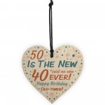 Happy 50th Birthday Wooden Heart Sign Novelty 50th Birthday Gift