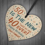 Happy 50th Birthday Wooden Heart Sign Novelty 50th Birthday Gift
