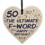 Novelty 50th Birthday Gifts For Men Women Wood Heart Funny 