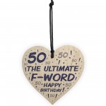 Novelty 50th Birthday Gifts For Men Women Wood Heart Funny 
