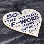 Novelty 50th Birthday Gifts For Men Women Wood Heart Funny 