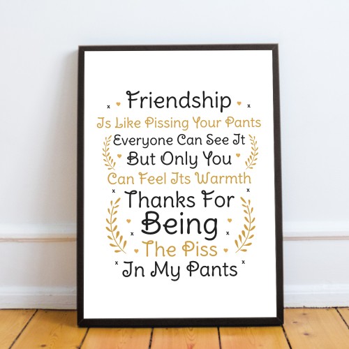 Best Friend Gift Funny Friendship Gift Framed Print Thank You