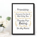 Best Friend Gift Funny Friendship Gift Framed Print Thank You