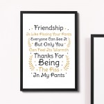 Best Friend Gift Funny Friendship Gift Framed Print Thank You