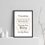 Best Friend Gift Funny Friendship Gift Framed Print Thank You