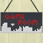 Game Room Sign Retro Gaming Sign Hanging Plaque For Boys Bedroom