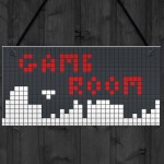 Game Room Sign Retro Gaming Sign Hanging Plaque For Boys Bedroom