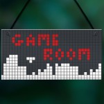 Game Room Sign Retro Gaming Sign Hanging Plaque For Boys Bedroom