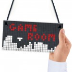 Game Room Sign Retro Gaming Sign Hanging Plaque For Boys Bedroom