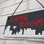 Game Room Sign Retro Gaming Sign Hanging Plaque For Boys Bedroom
