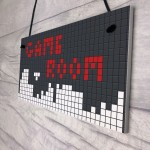 Game Room Sign Retro Gaming Sign Hanging Plaque For Boys Bedroom