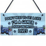 Gaming Sign Retro Gaming Gift For Boys Bedroom Man Cave Gift