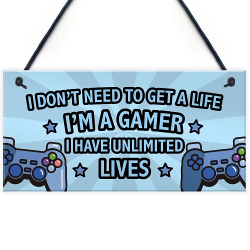 Gaming Sign Retro Gaming Gift For Boys Bedroom Man Cave Gift