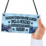 Gaming Sign Retro Gaming Gift For Boys Bedroom Man Cave Gift