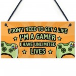 Gaming Sign Retro Hanging Door Plaque For Boys Bedroom Man Cave