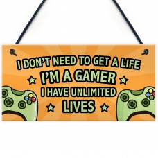 Gaming Sign Retro Hanging Door Plaque For Boys Bedroom Man Cave