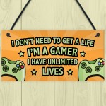 Gaming Sign Retro Hanging Door Plaque For Boys Bedroom Man Cave