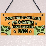 Gaming Sign Retro Hanging Door Plaque For Boys Bedroom Man Cave