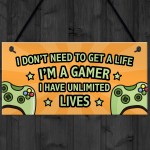 Gaming Sign Retro Hanging Door Plaque For Boys Bedroom Man Cave